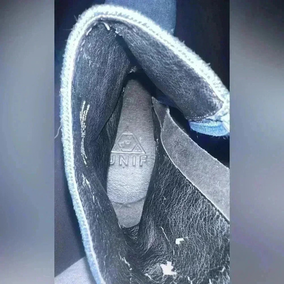 UNIF Rare Flame Denim Chunky Platform Block/Ankle Boots Size 9 - Picture 7 of 7